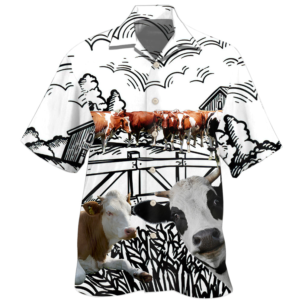 Creative Funny Farm Cow Hawaiian Shirt For Coastal Getaways, Outdoor Gatherings, And Thoughtful Gift Giving