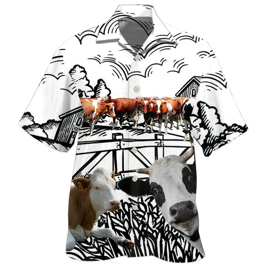 Creative Funny Farm Cow Hawaiian Shirt For Coastal Getaways, Outdoor Gatherings, And Thoughtful Gift Giving