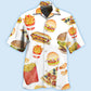 White Food Fast Hawaiian Shirt Design Detail For Beach Days And Holiday Travel