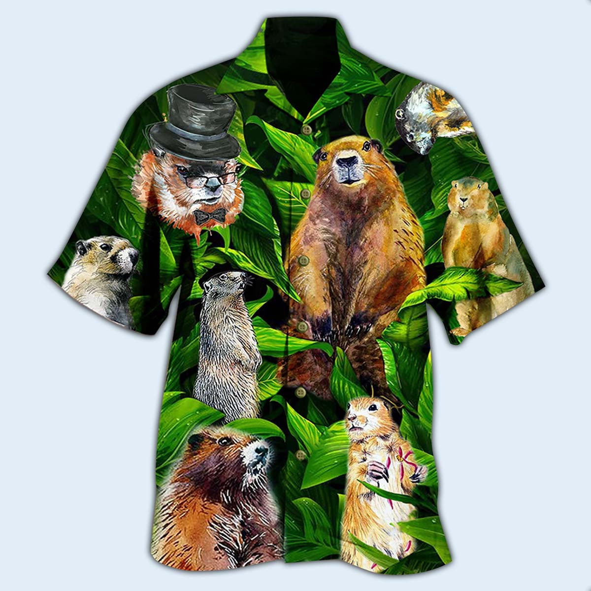 Cute Ferret Hawaiian Shirt With Detailed Graphic For Summer Events Coastal Travel And Comfortable Styling