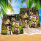 Singing Ferret Animal Beach Shorts Pattern Detail For Cruise Vacations And Comfortable Daily Wear