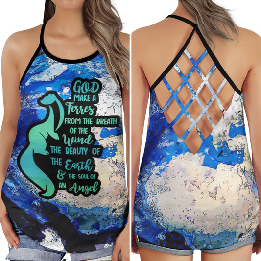 Ferret Cute Funny Saying Hollow Tank Top For Yoga Workouts And Casual Wear