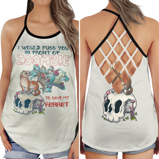 Ferret Cute Funny Quote Hollow Tank Top For Yoga Workouts And Casual Wear
