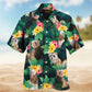 Tropical Summer Ferrets Hawaiian Shirt For Summer Vacation, Beach Travel, And Casual Wear