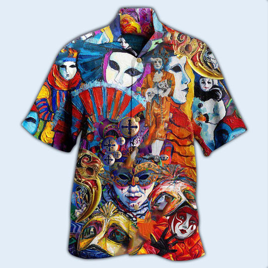 Colorful Carnival Festival Hawaiian Shirt Artwork View For Coastal Escapes And Resort Style
