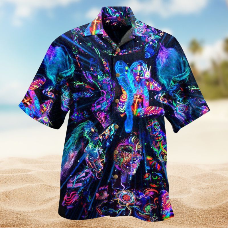 Festival Mind Spirit Harmony Hawaiian Shirt For Festival Travel, Beach Gatherings, And Relaxed Summer Style