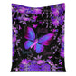 Fibromyalgia Awareness Butterfly Flannel Blanket For Cozy Bedroom Sofa Decor