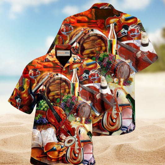 Fill The Cup Of Silence With Violin Melody Hawaiian Shirt For Coastal Vacations Live Music Fans And Everyday Wear