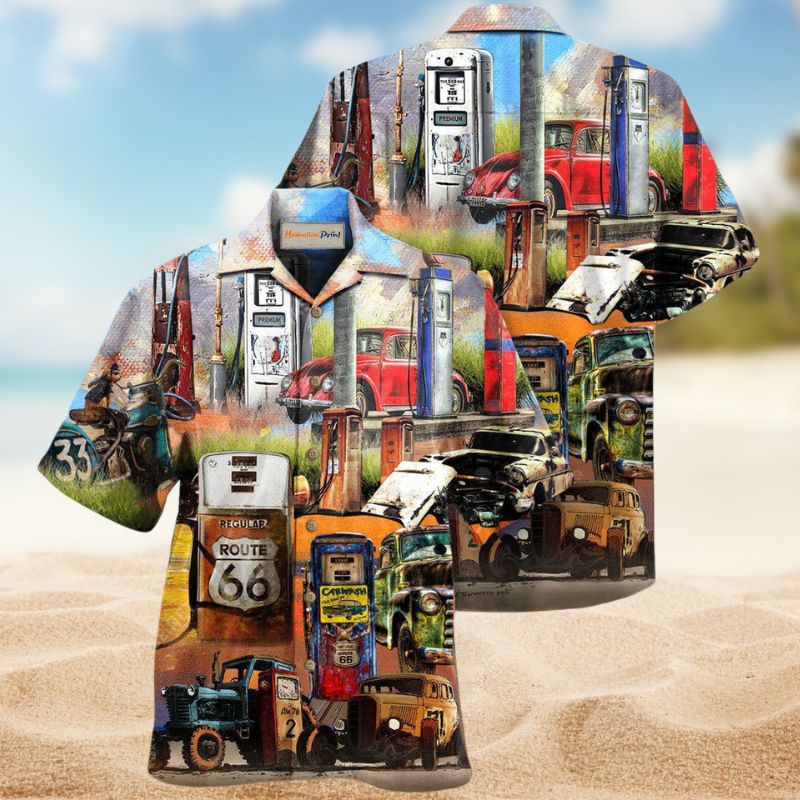 Long Distance Driving Adventure Hawaiian Shirt For Resort Travel Scenic Drives And Casual Summer Wear
