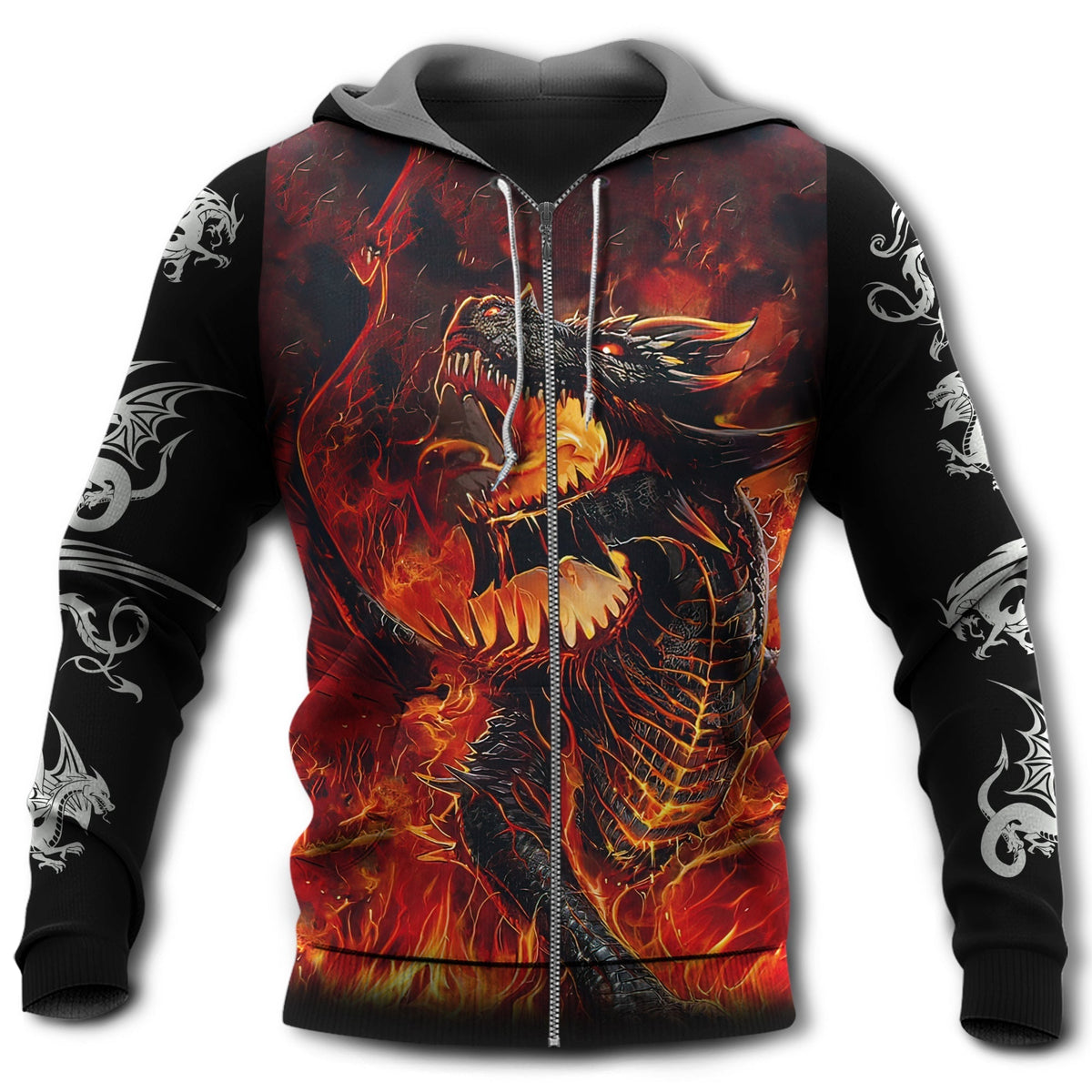 Strong Fantasy Fire Dragon Hoodie For Fantasy Art Lovers Travel Activities And Streetwear