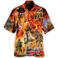 Creative Firefighter Flame Rescue Hawaiian Shirt For Summer Vacation, Beach Travel, And Casual Wear