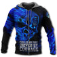 Blue Firefighter Skull Hoodie For Firehouse Events Weekend Outings And Relaxed Streetwear