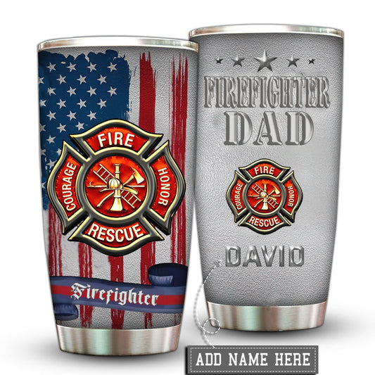 Firefighter Brave Personalized 20 Oz Tumbler For Coffee Travel And Daily Drinks