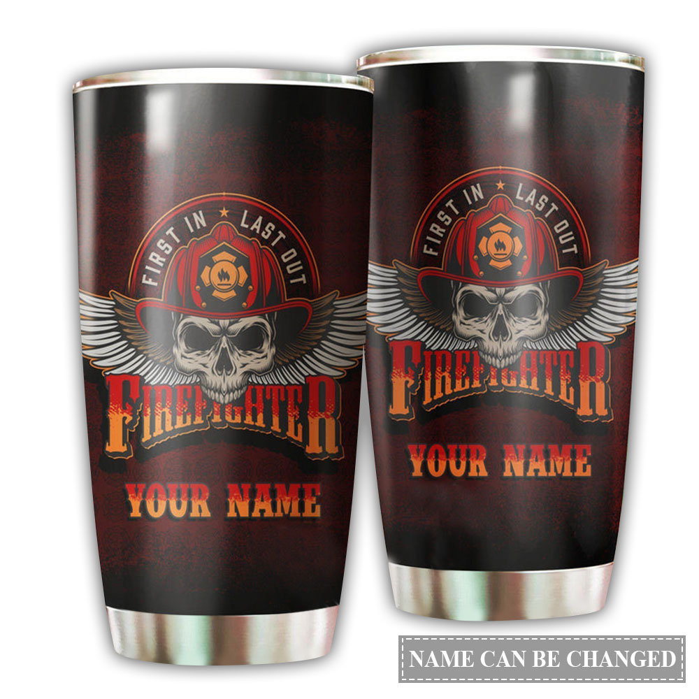 Firefighter Skull Personalized 20 Oz Tumbler For Coffee Travel And Daily Drinks