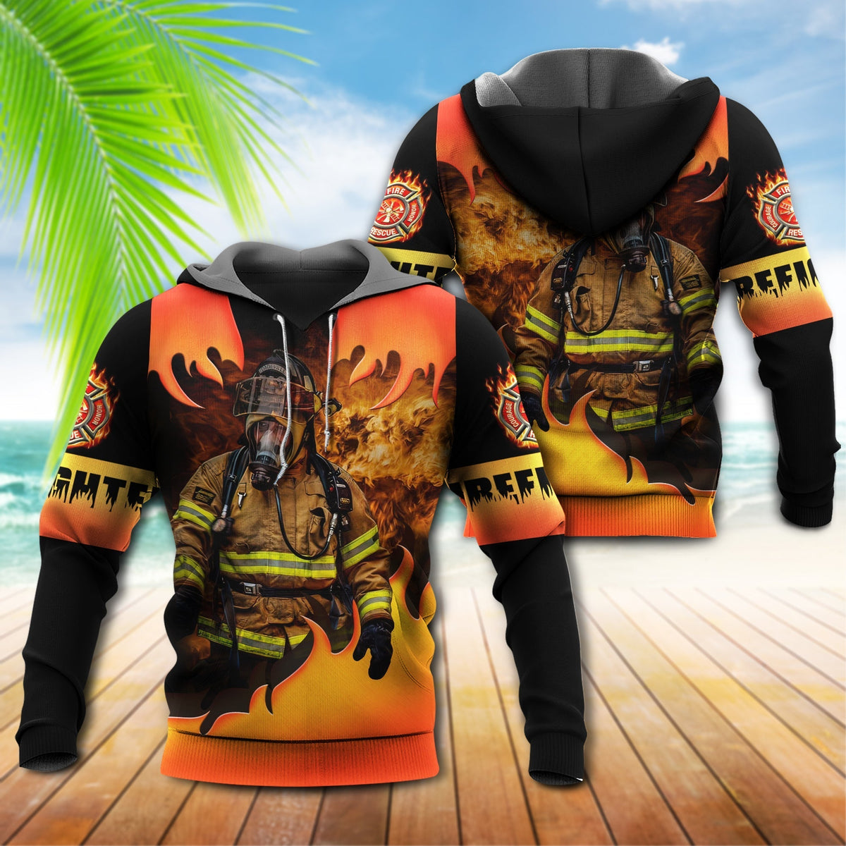 Firefighter First Last Out Hoodie For First Responder Tributes Daily Wear And Thoughtful Gifts