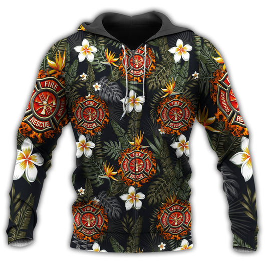 Floral Firefighter Love Hoodie For First Responder Tributes Daily Wear And Thoughtful Gifts