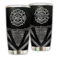 Firefighter With Black And White 20 Oz Tumbler For Coffee Travel And Daily Drinks