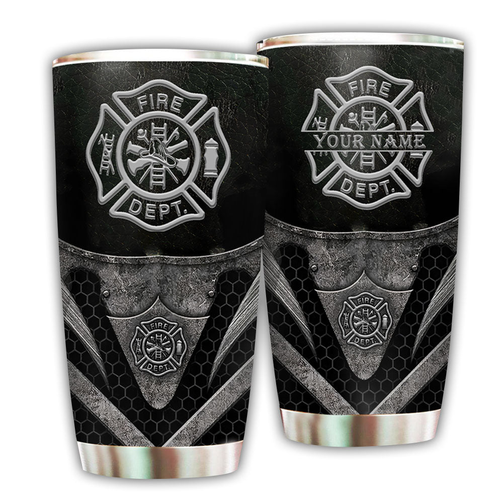 Firefighter With Black And White 20 Oz Tumbler For Coffee Travel And Daily Drinks
