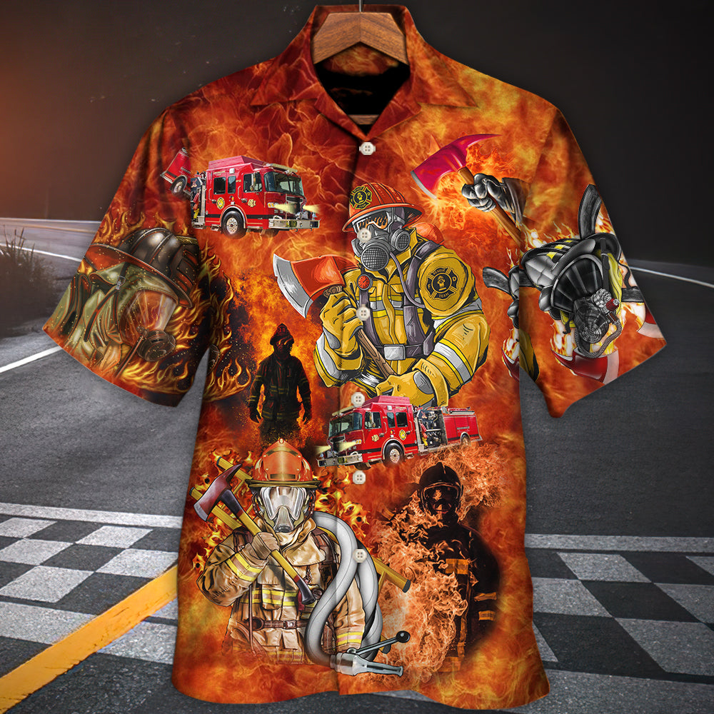 Firefighter Humor Faster Hawaiian Shirt Design Detail For Beach Days And Holiday Travel