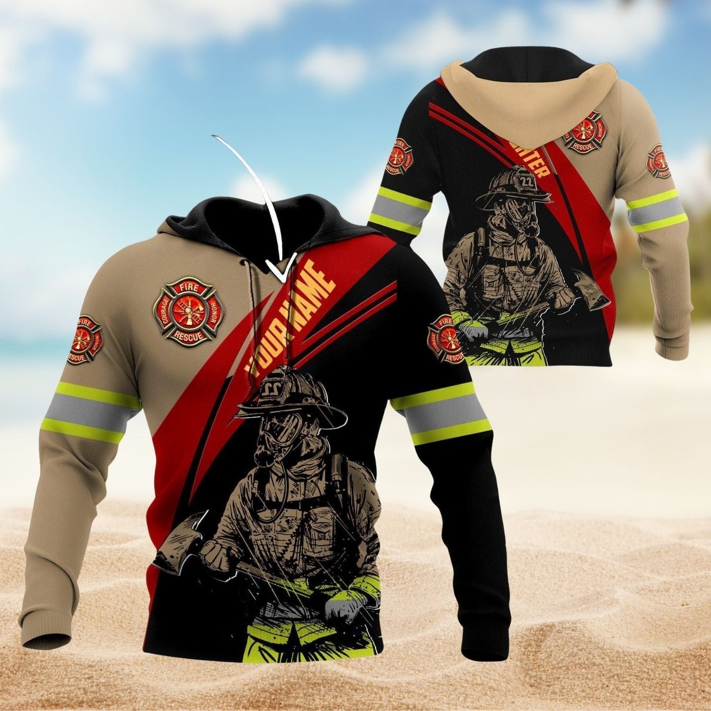 Strong Firefighter Proud Personalized Hoodie For Firefighter Support Activities Casual Travel And Comfort