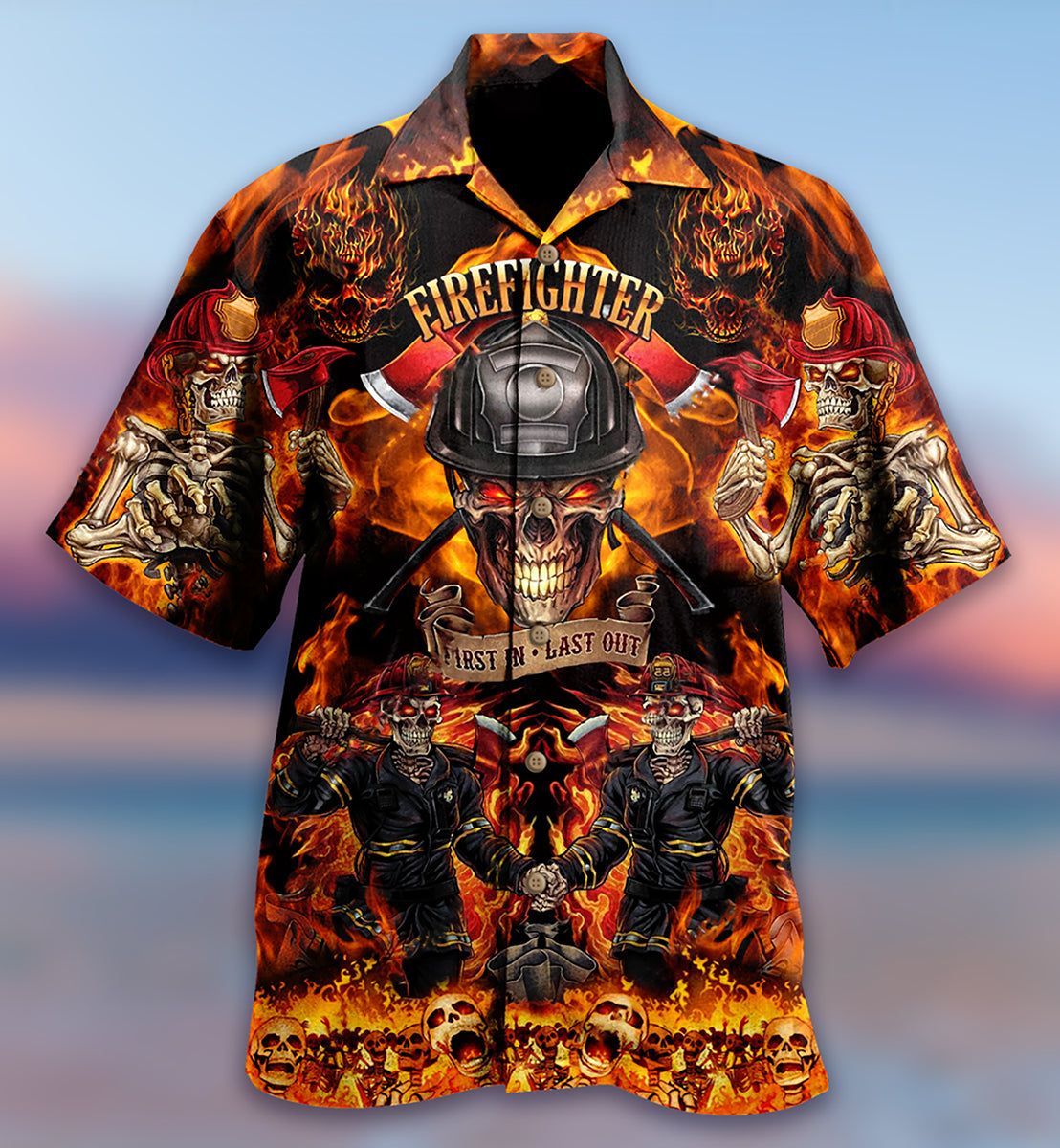 Firefighter Fire Hawaiian Shirt For Poolside Relaxation And Sunny Getaways
