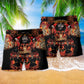 Firefighters On Fire Love Life Red And Black Beach Shorts For Summer Vacation And Coastal Travel