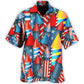 Fireworks Independence Celebration Hawaiian Shirt For Resort Trips, Coastal Parties, And Warm Weather Style