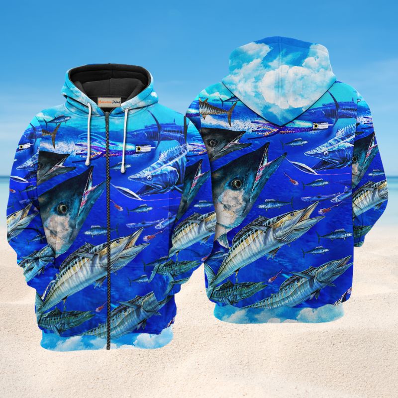 Blue Fish Love Ocean Hoodie For Weekend Fishing Outdoor Comfort And Everyday Outfits