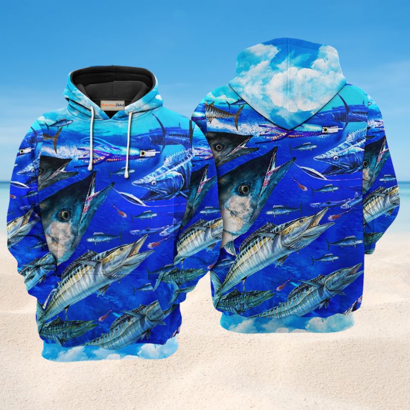 Blue Fish Love Ocean Hoodie For Weekend Fishing Outdoor Comfort And Everyday Outfits