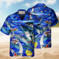 Fish Ocean Blue Christmas Hawaiian Shirt For Holiday Parties, Tropical Vacations, And Festive Gift Giving