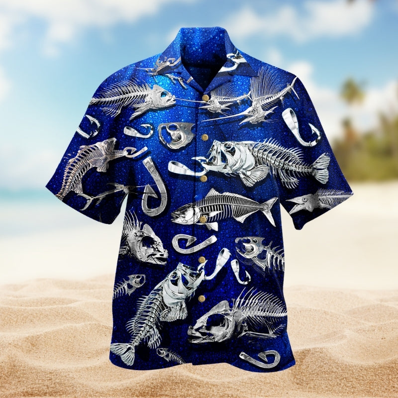 Fish Sawbones Hawaiian Shirt For Beach Days, Summer Outings, And Thoughtful Gift Giving