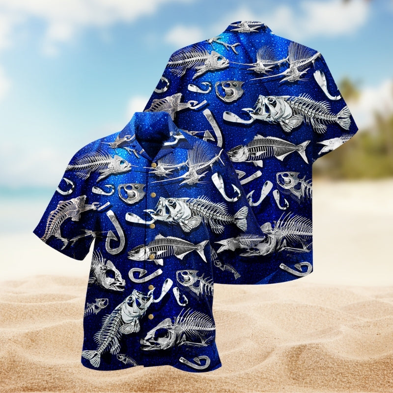 Fish Sawbones Hawaiian Shirt For Beach Days, Summer Outings, And Thoughtful Gift Giving
