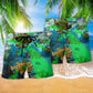 Steampunk Fish Ocean Beach Shorts Pattern Detail For Cruise Vacations And Easygoing Coastal Style