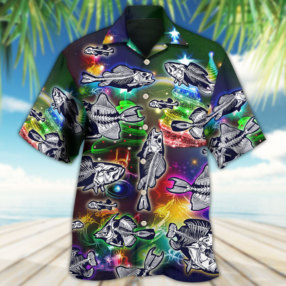 Festive Fishing Amazing Christmas Hawaiian Shirt Artwork View For Weekend Travel And Beach Style