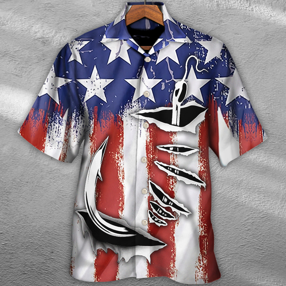 Fishing American Hawaiian Shirt Pattern View For Lightweight Everyday Style