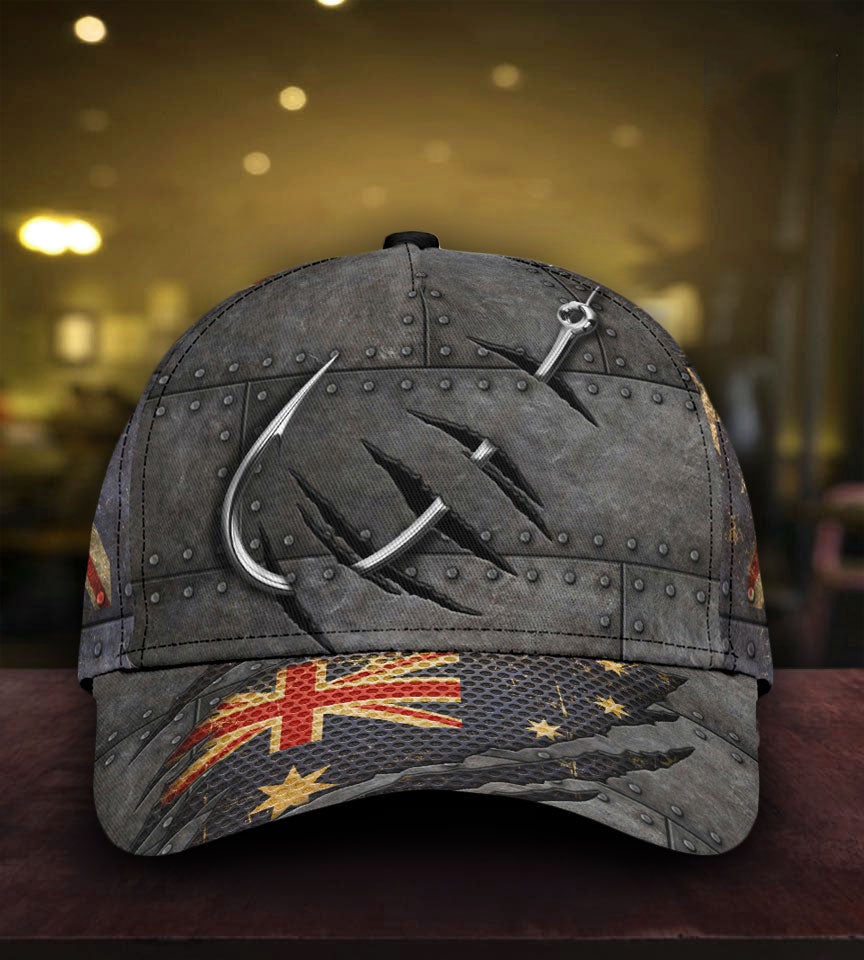 Fishing Australian Flag Outdoor Classic Cap For Outdoor Adventures Festivals And Casual Wear