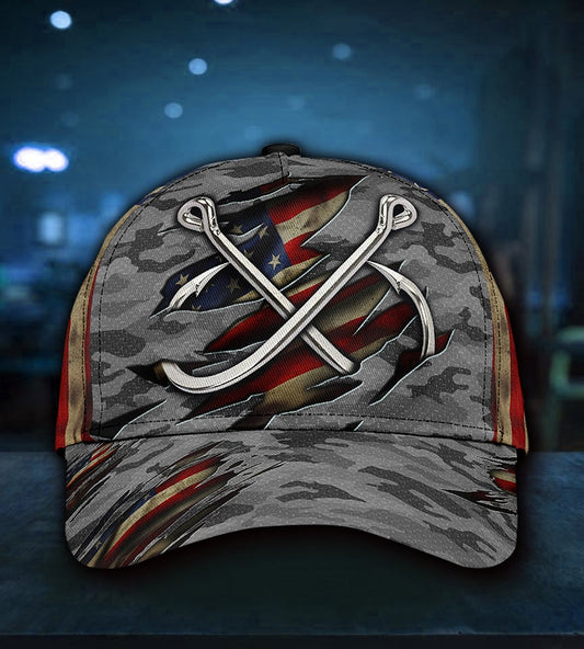 Fishing Camouflage Carbon Grey Classic Cap For Nature Lovers Travel And Casual Daily Styling