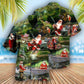 Happy Fishing Christmas Fishmasand New Reel Hawaiian Shirt Pattern Detail For Summer Holidays And Outdoor Fun