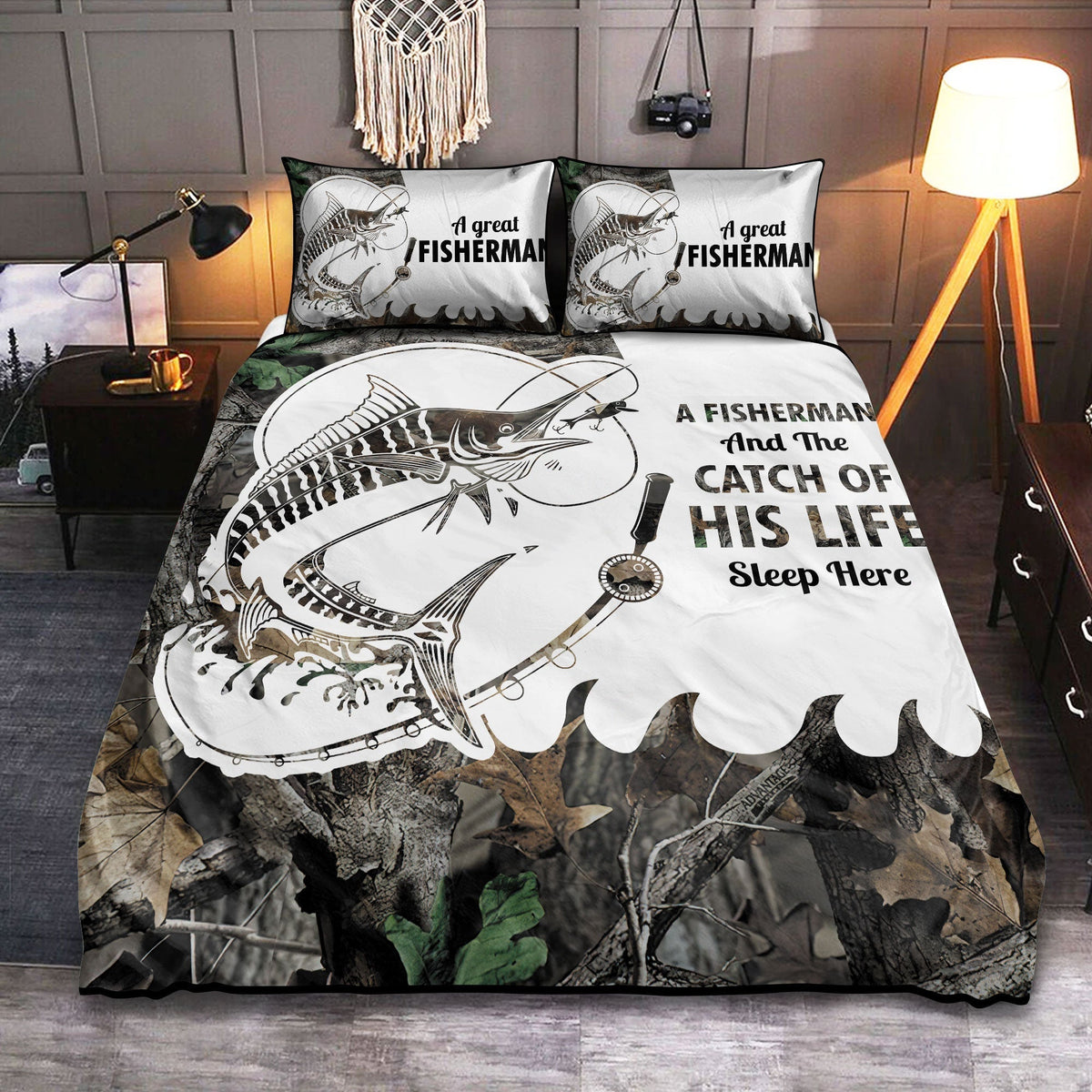 Fishing Couple Best Catch Bedding Cover For Pet Lover Bedroom Decor
