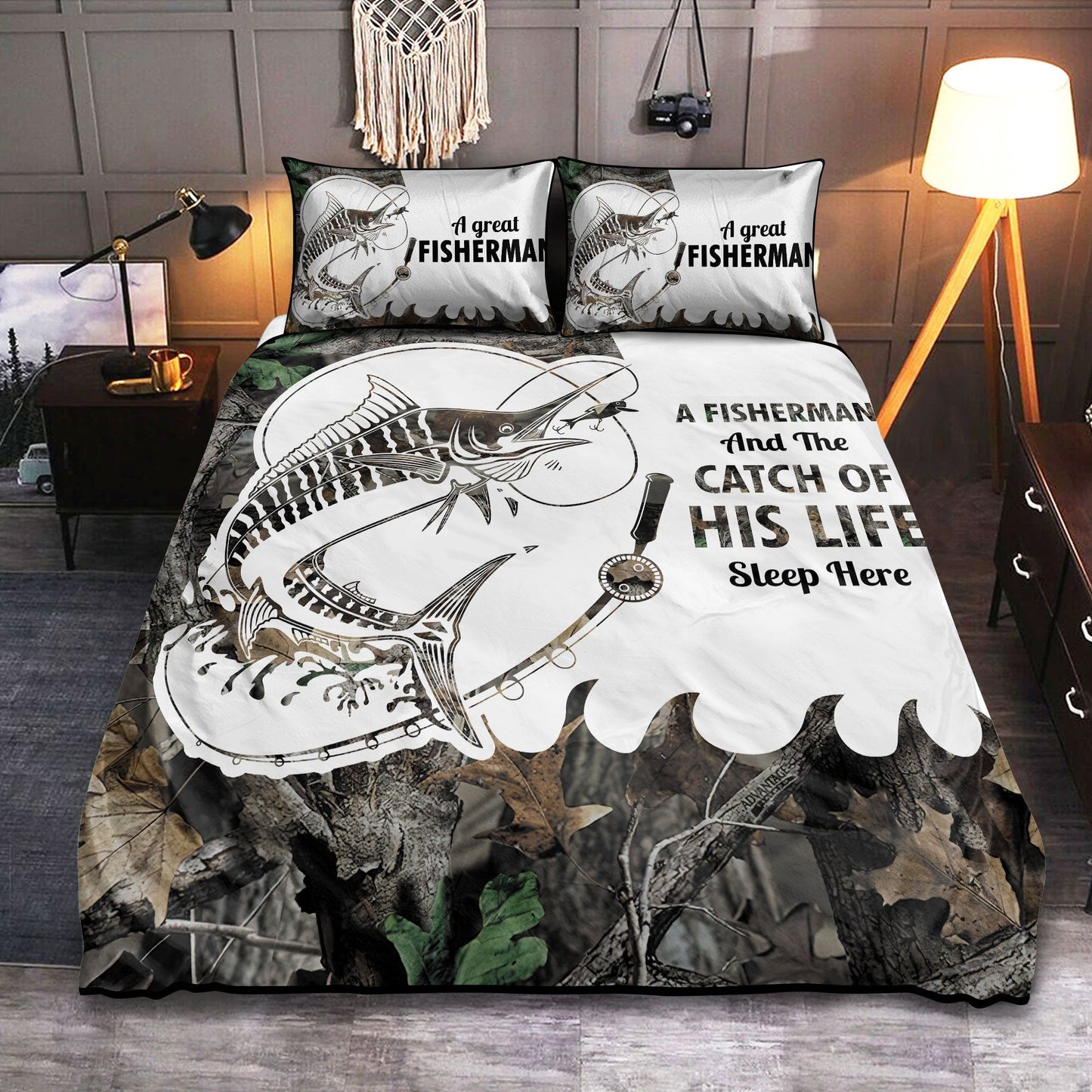 Fishing Couple Best Catch Bedding Cover For Pet Lover Bedroom Decor