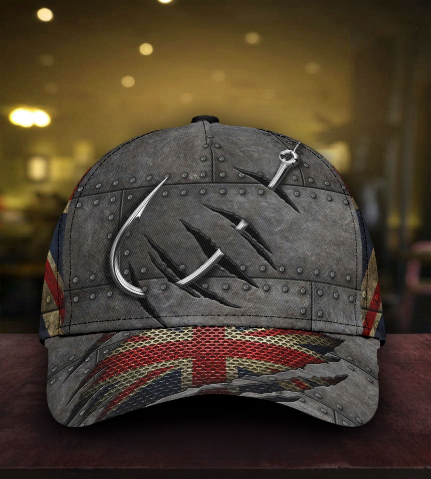 Fishing England Flag Classic Cap For Daily Wear Travel And Outdoor Activities