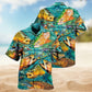 Christmas Santa Light Hawaiian Shirt Graphic Artwork Detail For Island Holidays