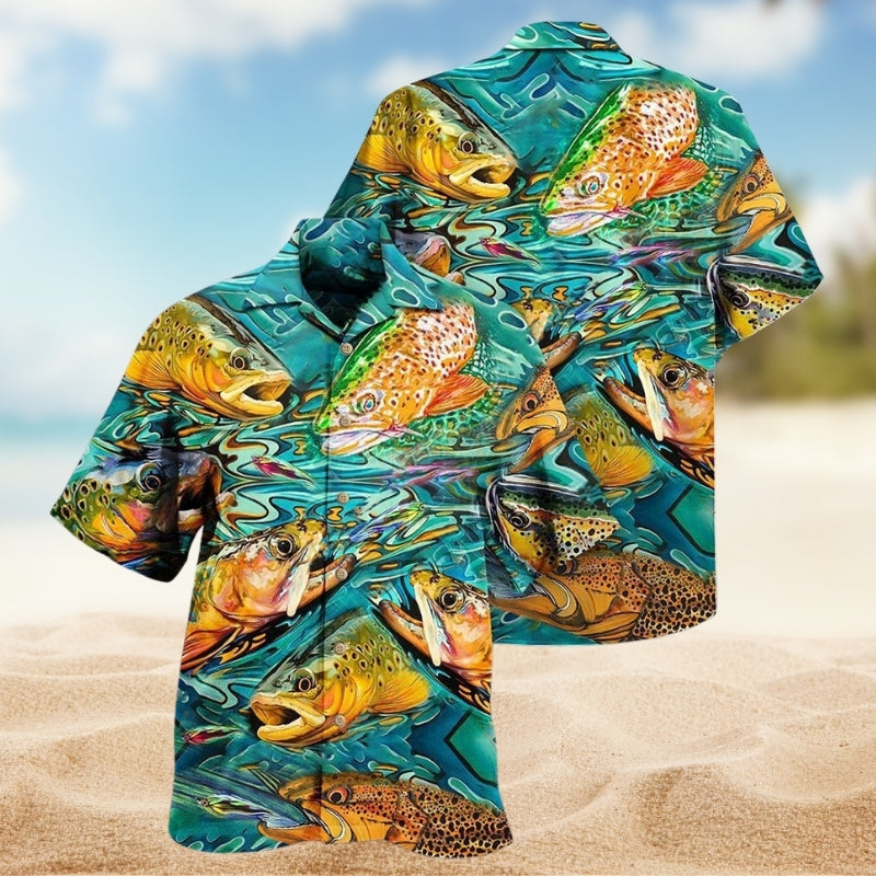 Christmas Santa Light Hawaiian Shirt Graphic Artwork Detail For Island Holidays