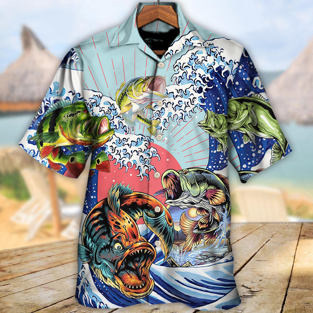 Fishing Big Waves Hawaiian Shirt Artwork View For Weekend Travel And Beach Style