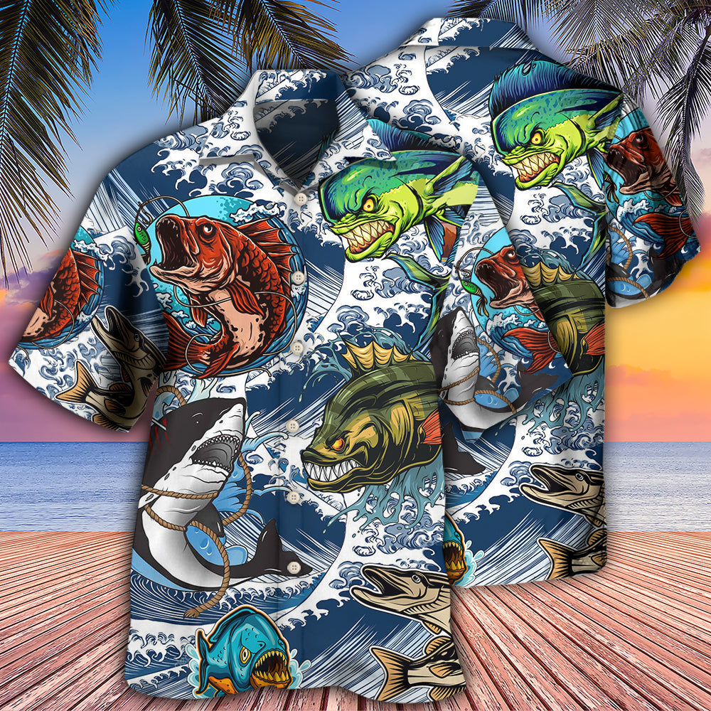 Fishing Hawaiian Shirt With Detailed Graphic For Tropical Parties Vacation Travel And Casual Summer Style