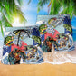 Fishing Ocean Wave Beach Shorts Pattern Detail For Leisure Travel And Easy Warm Weather Wear