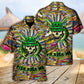 Skull Fishing Man Hawaiian Shirt Artwork Detail For Tropical Trips And Casual Outings
