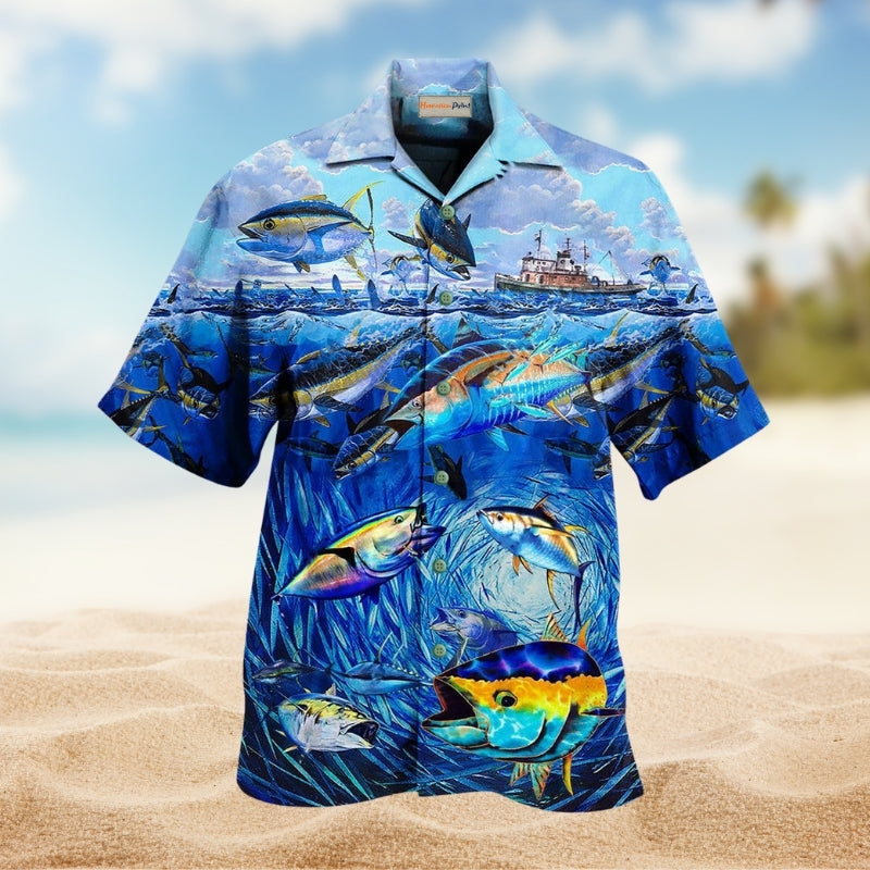 Fishing Vacation Sport Hawaiian Shirt All Over Print Detail For Coastal Travel