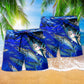 Fishing Ocean Blue Beach Shorts Pattern View For Island Getaways And Summer Trips