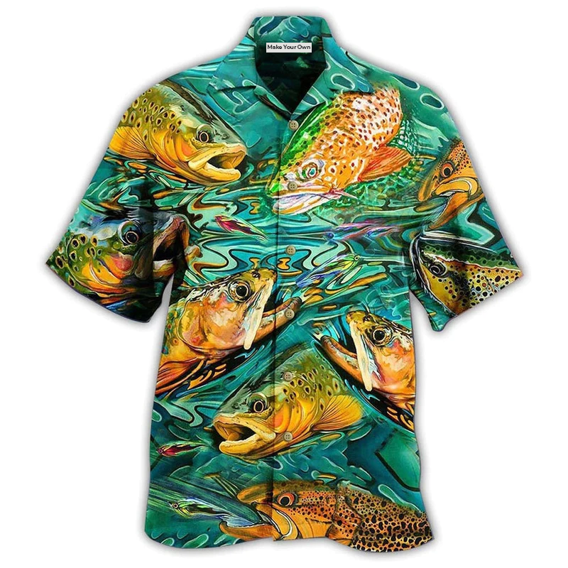 Fish Fishing Water Hawaiian Shirt For Beach Parties And Weekend Getaways